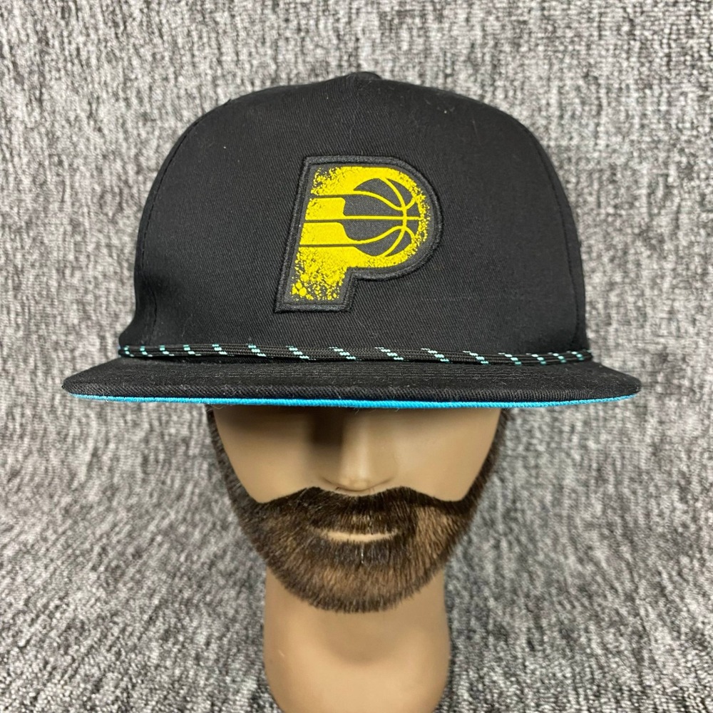 Indiana Pacers Snapback Hat Cap Lucas Oil Promo Rope Brim Blue NBA Basketball